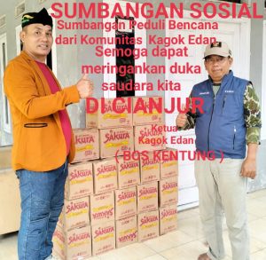 Kagok Edan Berikan Bantuan Korban Gempa Cianjur